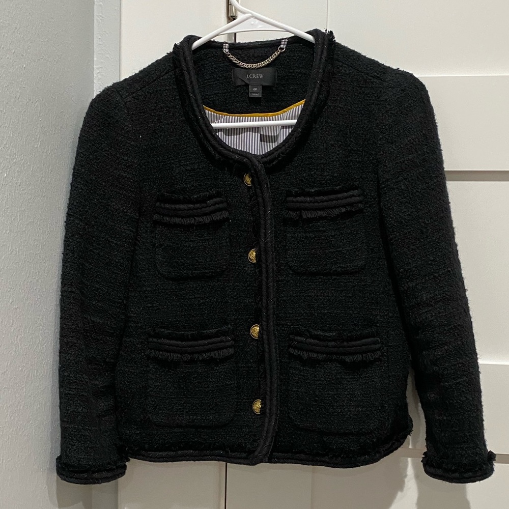 J. Crew black blazer in 0P size.
